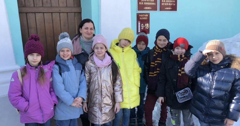 18 марта ребята 3Б класса посетили музей — дом И.И. Шишкина в городе Елабуге.